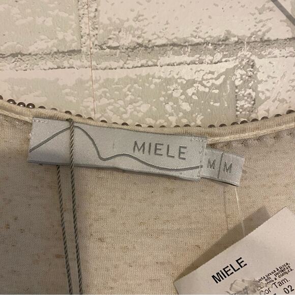 NEW Carlos Miele $255 Beaded Flowy Tank Tunic Dress Cover Up Ivory MEDIUM - Picture 13 of 15